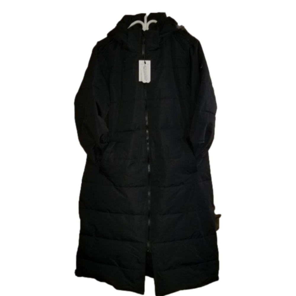 Noize Vegan Friendly Maxi Parka Black W/Removeable Hood Size XXL NWT
